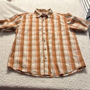 Wolverine Orange and White Casual Button Down Shirt